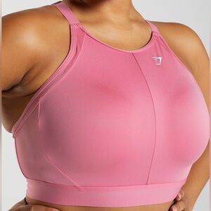 Gymshark High Neck High Sopport Sports Bra -Bloom Pink- Size:32B/C